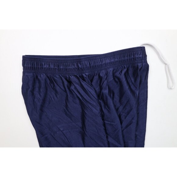 Vintage 90s Wilson Mens Large Blank Silky Nylon Basketball Shorts Navy Blue USA - Picture 8 of 13